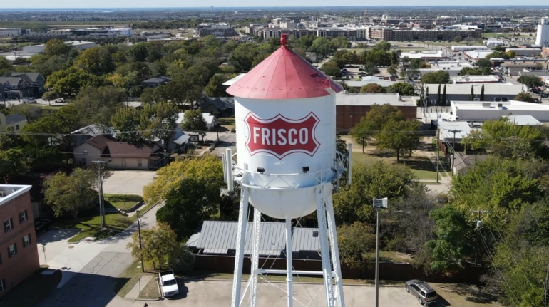 Aerial view of Frisco in Texas