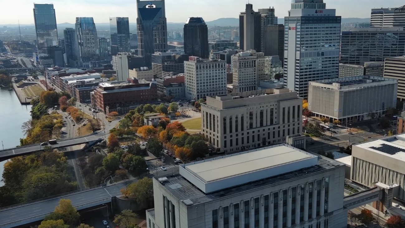 Aerial view of Nashville Tennessee