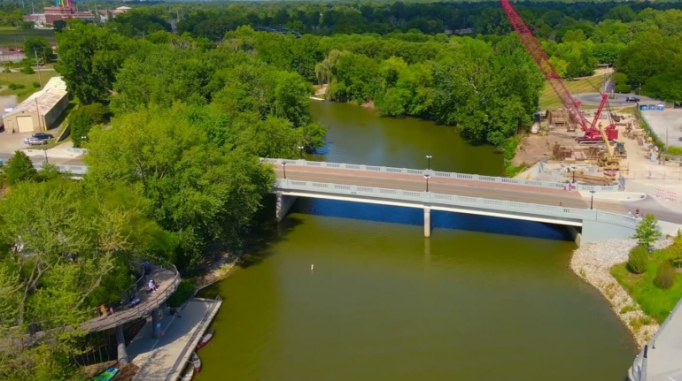 Drone footage of Fort Wayne, Indiana