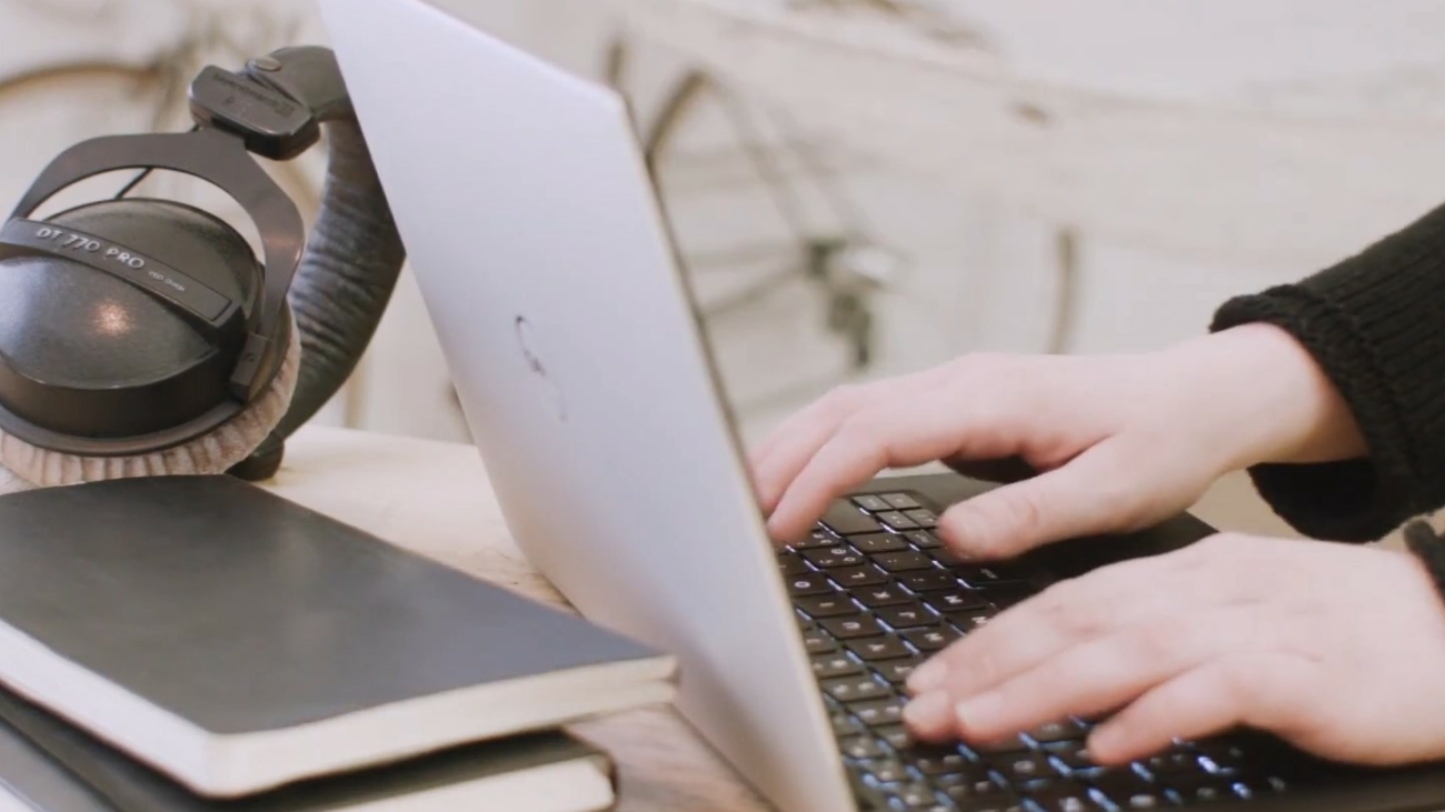 laptop and books