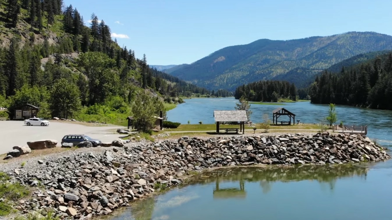 image from aerial footage in Libby, Montana