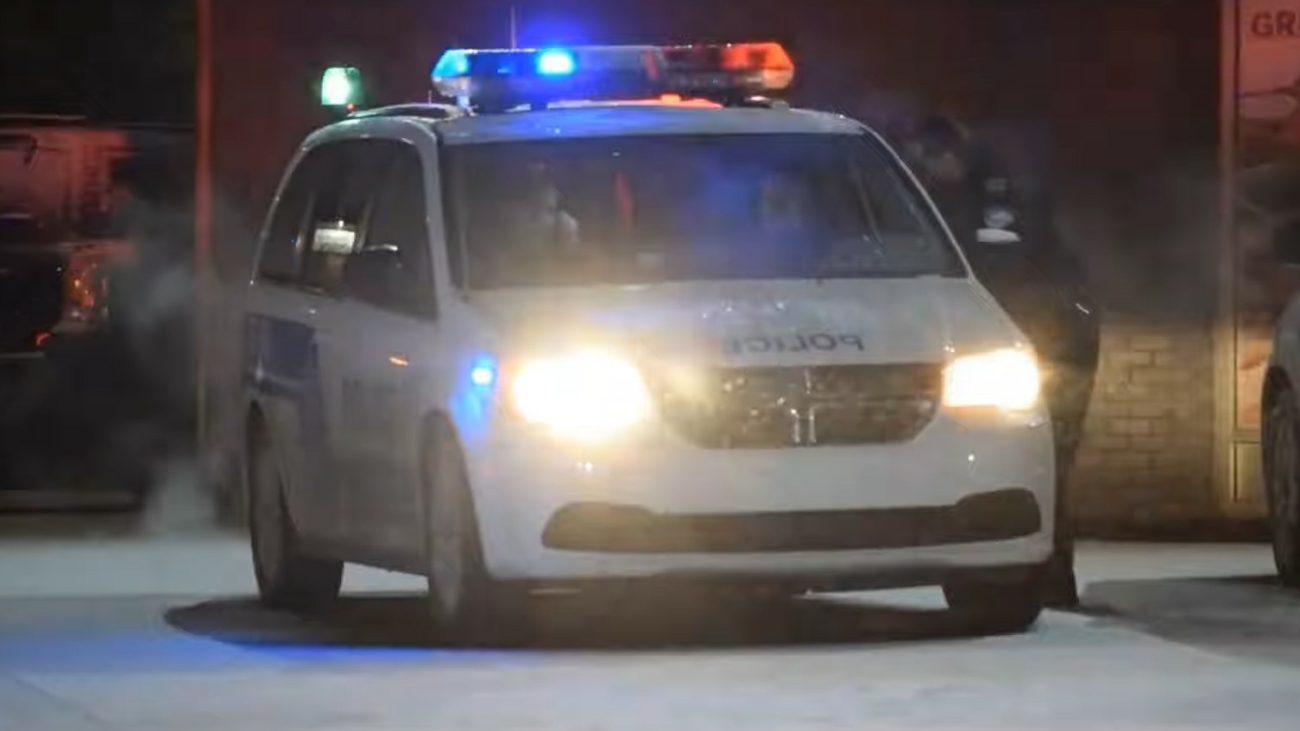 Police car in snow